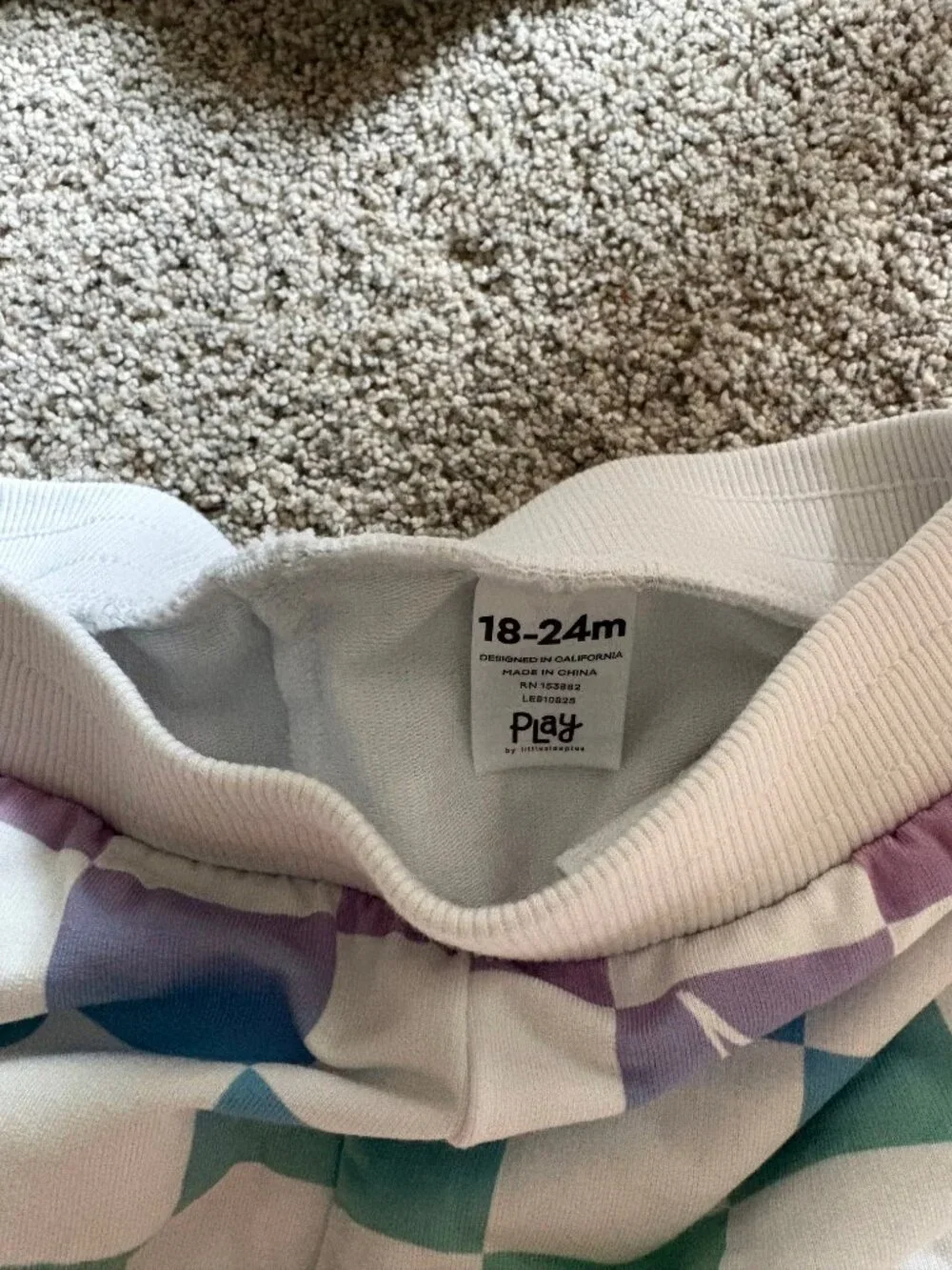 Toddler Little Sleepies Size 2, 24month, Cheery Checks Outfit Sweatshirt and Jog